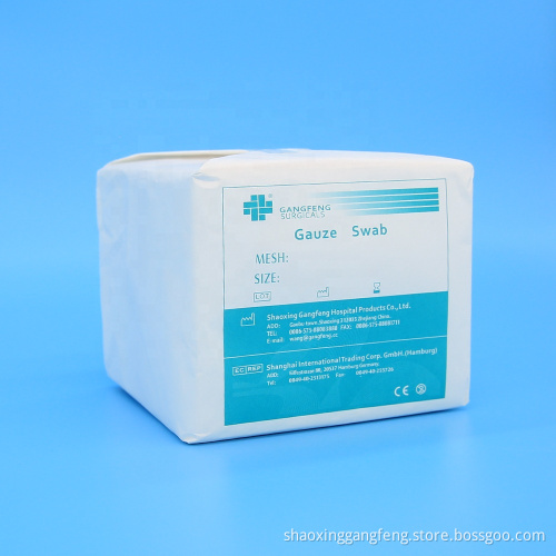 Breathable absorbent 10*10 sterile gauze swab in cotton